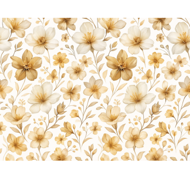 Yellow roller blind with realistic floral design - TenStickers
