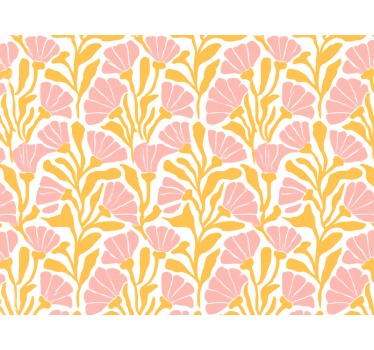 Yellow roller blind with modern colorful flower design - TenStickers