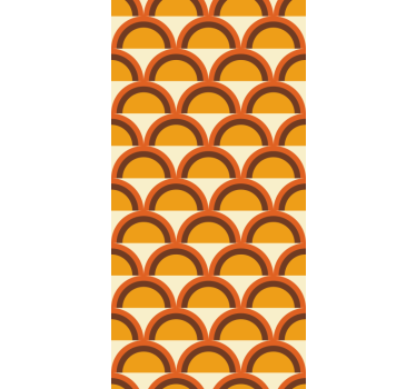 Yellow roller blind with 1970s sunset retro arches - TenStickers