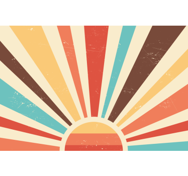 Abstract vintage sunset roller blind for living room - TenStickers