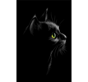 Green eyed cats roller blind for living room - TenStickers