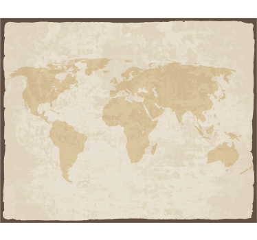 Roller blind for living room vintage white and beige map - TenStickers