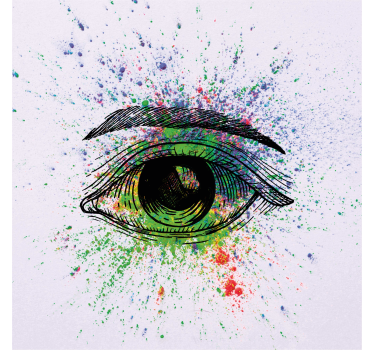 Abstract colorful eyes roller blind for living room - TenStickers