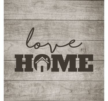 Roller blind for living room love home on gray wood - TenStickers