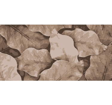 Beige dried leaves roller blind for living room - TenStickers