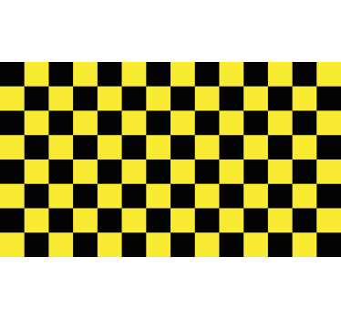 Yellow roller blind yellow and black chess board - TenStickers