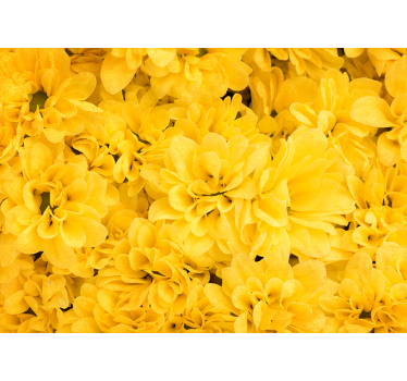 Yellow roller blind with floral petals - TenStickers