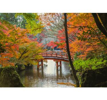 Roller blind for living room japanese garden forest - TenStickers