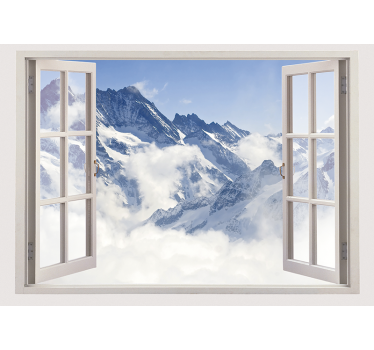 Roller blind for living room mountain view blue sky - TenStickers