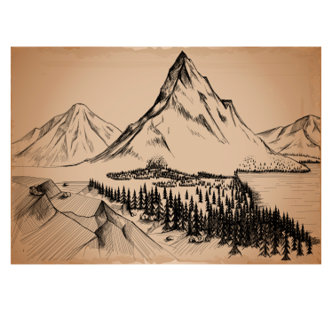 Roller blind for living room forest etching - TenStickers