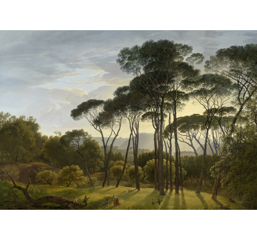 Roller blind for living room italian forest view - TenStickers