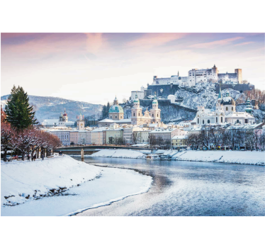 Roller blind for living room salzburg winter - TenStickers