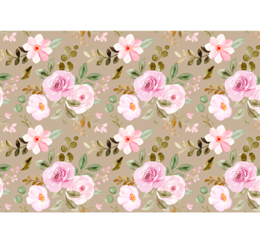 Vintage beige roses texture roller blind for living room - TenStickers