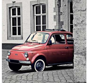 Roller blind for living room vintage fiat 500 - TenStickers