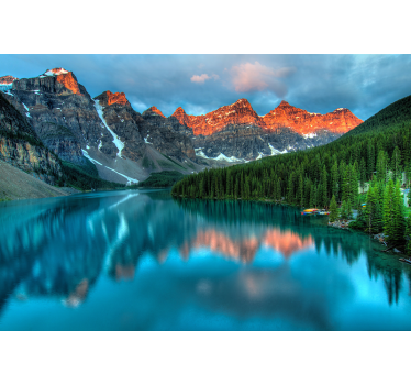 Colourful lake aesthetic art roller blind for living room - TenStickers