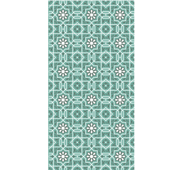 Green roller blind with green floral patterns - TenStickers