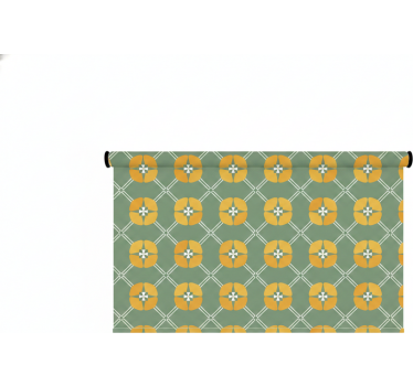 Green roller blind with vintage green floral design - TenStickers
