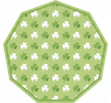 Green roller blind with green and white shamrock stripes - TenStickers