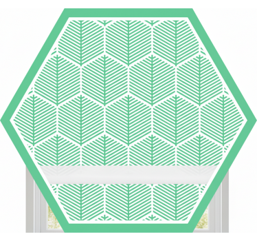 Green roller blind with hexagon green plants design - TenStickers