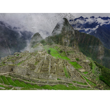 Roller blind for living room machu picchu design - TenStickers