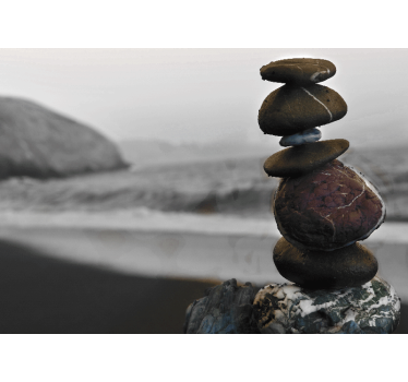 Zen tower rocks roller blind for living room - TenStickers