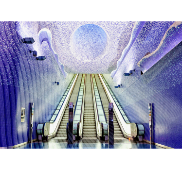 Roller blind for living room naples metro station - TenStickers