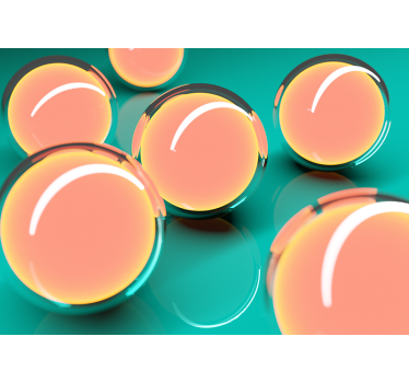 Roller blind for living room 3d floating bowls view - TenStickers