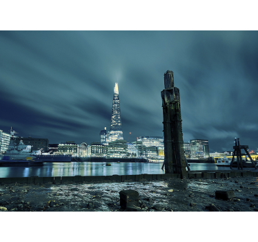 Light east river at night roller blind for living room - TenStickers