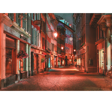Roller blind for living room lonely city night swiss - TenStickers