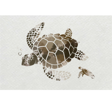 Roller blind for living room brown watercolor turtle - TenStickers
