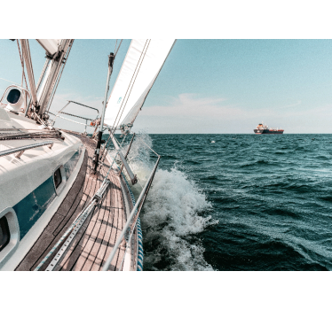 Sea yacht 3d effect roller blind for living room - TenStickers