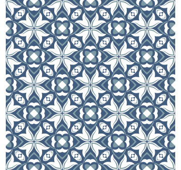 Roller blind for living room modern blue vase style - TenStickers