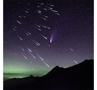Meteor shower of shooting stars roller blind for living room - TenStickers
