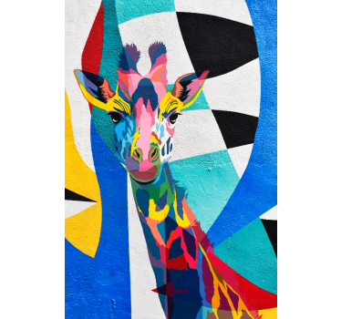 Abstract colorful giraffe roller blind for living room - TenStickers