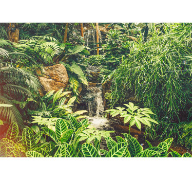 Beautiful green tropical forest roller blind for living room - TenStickers