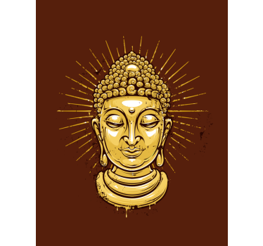 Golden Buddha sillouhette Zen blind - TenStickers
