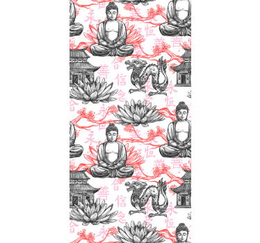 Ornamental Buddha Living room blind - TenStickers