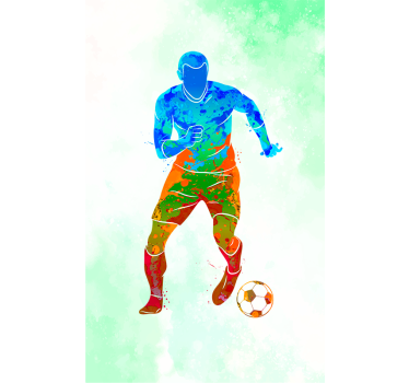 Watercolor player Blind soccer - TenStickers