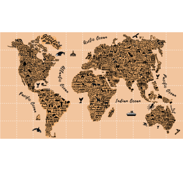Cities World map blind - TenStickers