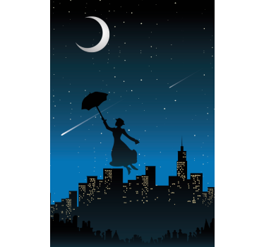 Silhouetted Umbrella Flight movie roller blind - TenStickers