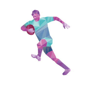 Geometric Rugby Player roller blind sports - TenStickers