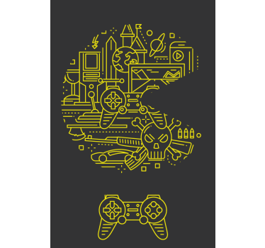 yellow pac game Geek blind - TenStickers