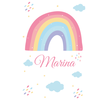 Cute rainbow and cloud in pastel  Kids blind - TenStickers