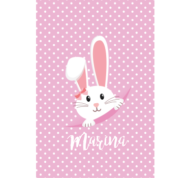 Cute bunny for girl with name Babys blind - TenStickers