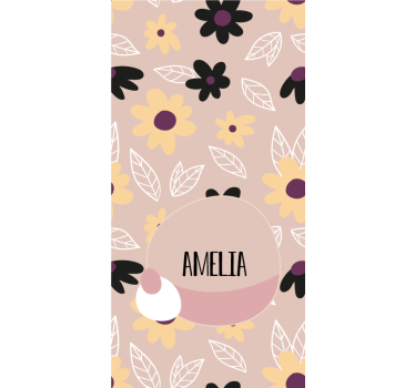 Custom roller blind custom floral name design - TenStickers
