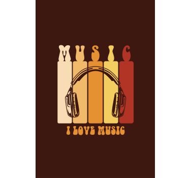 I love music retro design Teen blind - TenStickers