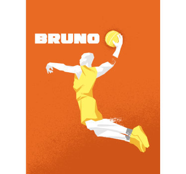 Basketball personalized name sports roller blind - TenStickers