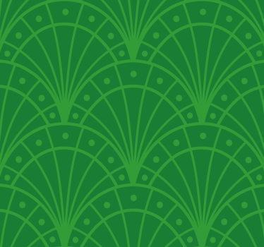 Green Art Deco Design Roller Blind - TenStickers