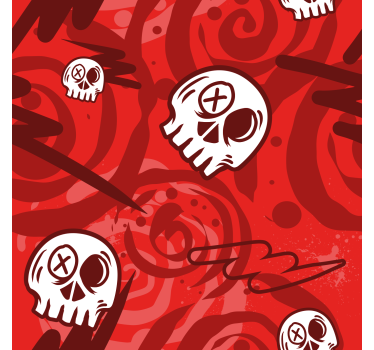 Skull graffiti Red Teenager Room Blind - TenStickers