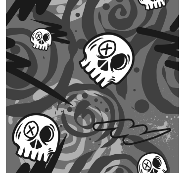 Skull Graffiti Pattern Teenager Blind - TenStickers